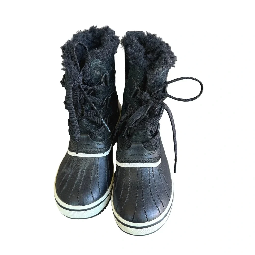 Sorel Winter Carnival Waterproof Snow Boots Black White Women's Size 5 Excellent